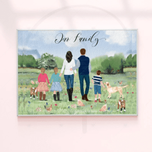 Personalized Illustration Family Wall Art