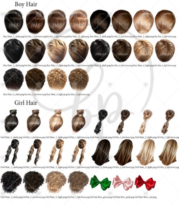 Hairstyle Colors Chart for Boy and Girl