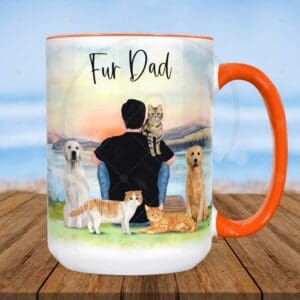 Personalized Fur Dad Ceramic Mug