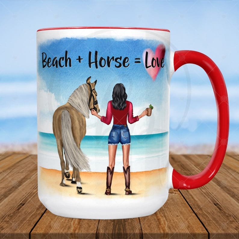 Cowgirls and Horses Ceramic Beach Party Cup