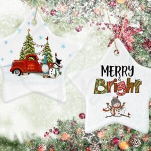 Merry and Bright Gnome Santa Ornament