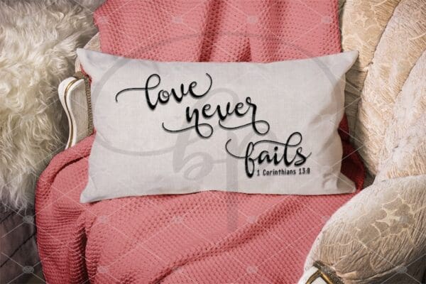 Linen Lumbar Pillow Love Wins