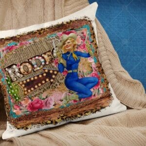 Vintage Rodeo Girlr Linen Pillow Cover
